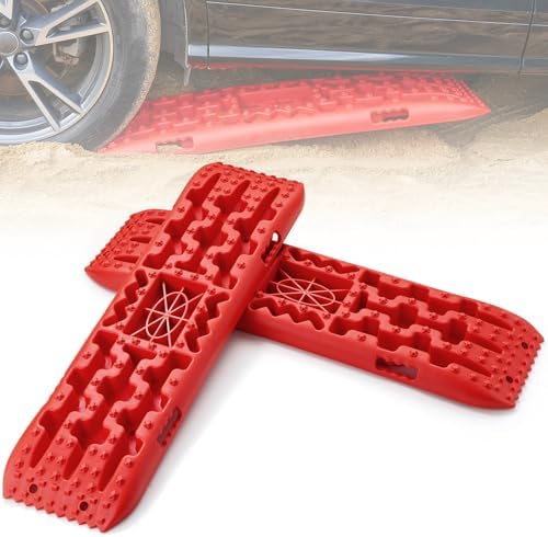 VEVOR 10 TONNEN Traktionsbretter mit PP-Material, Bergungsbretter für Geländefahrzeuge/Autos/Pickups/SUVs/Wohnmobile, Paar Reifen-Traktionsmatten auf Schnee, Sand, Schlamm und lose
