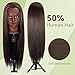 Mannequin Head with Hair 28“ Cosmetology Manikin Doll Head Mannequin Head for Braiding Hairstylists Cosmetology Students Practice Styling with Free Clamp (606-black-4#)