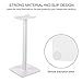 Headphone Stand Headset Holder Gaming Headset Holder with Aluminum Supporting Bar Flexible Headrest Anti-Slip Earphone Stand for All Headphones, White