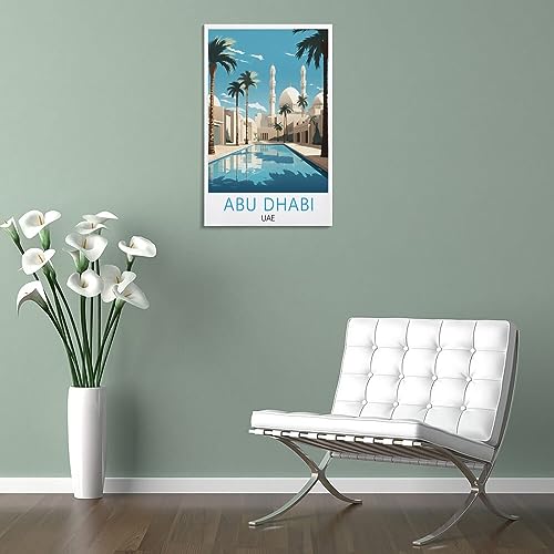 Impression sur toile d'Abu Dhabi affiche rétro de qualité supérieure - 5