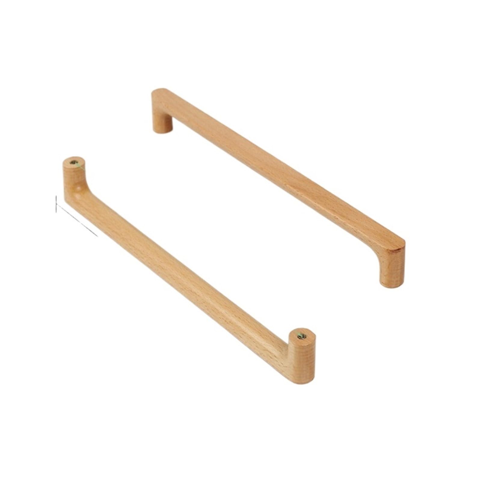 LADFRTYU Wooden Handles 2pcs Wood Cabinet Handle Solid Wooden Kitchen Door Dresser Wardrobe Knobs Cupboard Drawer Pull Furniture Handles(Beech-C256mm)