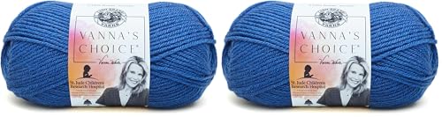 Image of (1 Skein) Lion Brand Yarn Vanna's Choice Yarn, Colonial Blue (Pack of 2)