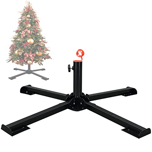 Fly Hawk Christmas Tree Stand, 1.4” Foldable Artificial Christmas Tree Metal Ornament Holder Universal Model Adjustable ，Umbrella Stand Artificial Christmas Tree For Pine Sprucepoplar (Black) #TOP30