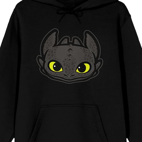 Bioworld How to Train Your Dragon Toothless Head Vector Graphic on Black Adult Hoodie2
