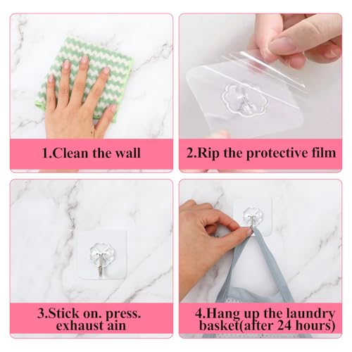 Qianyu Collapsible Laundry Baskets Foldable Popup Mesh Grey Laundry Hamper with Carry Handles Self-Adhesive Hook Small Hanging Space-Saving Clothes Hampers for Washing Dormitory Bathroom Kids Room - Image 7