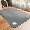 Pet Feeding Mat – Absorbent Dog Mat for Food and Water, No Stains Cat Bowl Mat, Easy to Clean Pet Placemats, Quick Dry Dog Water Dispenser Mat for Messy Drinkers | Paw Dark Grey 12″x 19″