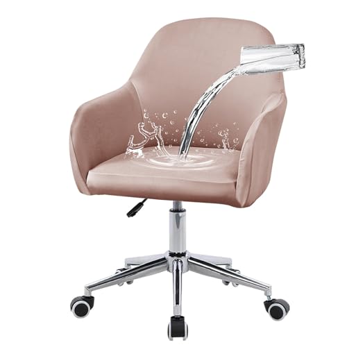 Fundas elásticas para sillas de comedor, fundas elásticas para sillas de oficina giratorias, protectores para sala de estar y dormitorio, paquete de 4 unidades, color rosa