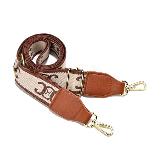 Image of Purse Strap Wide Replacement Crossbody Bag Straps, 1.5 inch Canvas Handbag Shoulder Strap, Adjustable Tote Belt(Gold Hardware