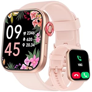 Tensky Smart Watch for Women Android & iOS, AI Voice, 1.99″ AMOLED Fitness Tracker with Bluetooth Call, 3ATM Waterproof Heart Rate/Sleep/SpO2 Monitor, Pedometer, 100+ Sport Modes, 12 Days Battery Life