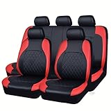 YPGHBHD Fundas Asientos Coche, Compatible con Toyota Rav4 RAV 4 Hybrid Limited Prime se 2002-2021, Juego de Fundas para Asientos de Coche Fundas para Asientos de Coche, D Red Black
