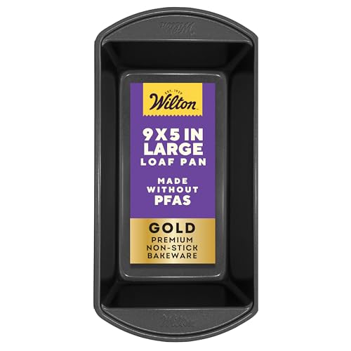 Wilton Gold Premium Non-Stick Warp-Resistant Bakeware, Made without PFAs, Large Loaf Pan, 9.25 x 5.25 in, Packaging May Vary