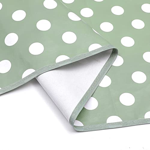 Home Direct Large Rectangular Oilcloth PVC Wipe Clean Tablecloth Table Cover 140cm x 240cm 55x94 Polka Dot (Sage Green) - Image 6