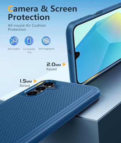 Image of FNTCASE for Galaxy A17 /A16 5G Phone Case - Samsung A17 Military Grade Drop Protection, 14ft Drop Tested, Screen Protector Included, Anti-Slip Matte Textured, TPU+PC Dual Layer Shockproof Cover (Blue)