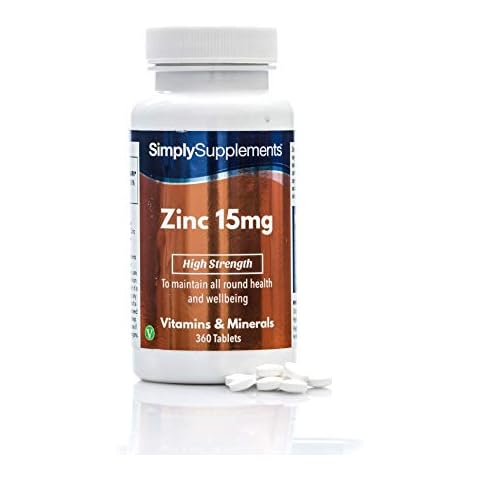 Zinc Tablets 15mg | High Strength Zinc Supplement Provides 150% NRV | Vegan & Vegetarian Friendly | Support for Immune System, Hair & Fertility | 360 Tablets | Manufactured in The UK Cover