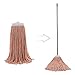 Matthew Cleaning Screw-on Heavy Duty Cotton Wet Mop Replacement Heads(Orange, Large,6 Pack) with 2 Pack Microfiber Cloth for Residential & Commercial Floor Cleaning Use- Fit Standard American Screw