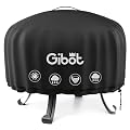 Fire Pit Cover Round 32 Inch, Gibot Waterproof Outdoor Fireplace Cover with Heavy Duty 600D Abrasion Resistance Polyester and PVC Coating, Prevents Rust Oxidation and Aging, Fits 29" to 32" Stove 20”H