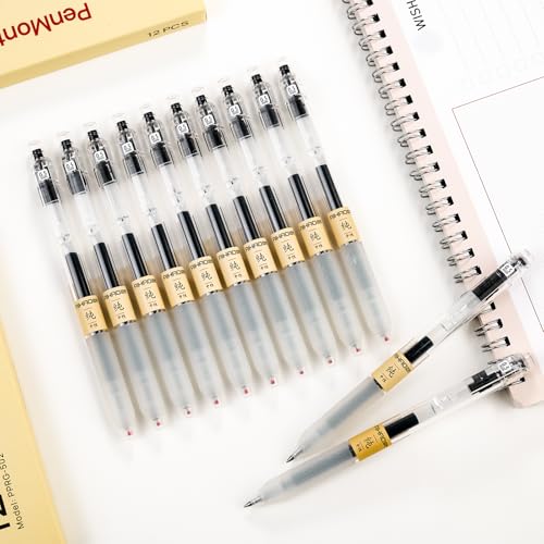 Bolígrafos roller gel retractiles, 0.5mm negro, pack 12 miniatura 2