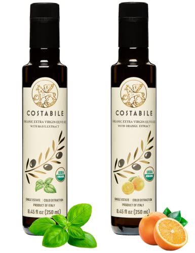 Aceite de oliva extra virgen infusionado naranja y albahaca