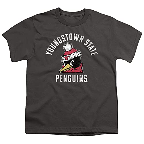 Youngstown State University Official Ysu Penguins Logo Unisex Youth T Shirt,Charcoal, Small