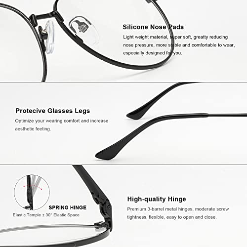 Image of Aviator Reading Glasses for men and Women Blue Light Blocking Lens Spring Temple
