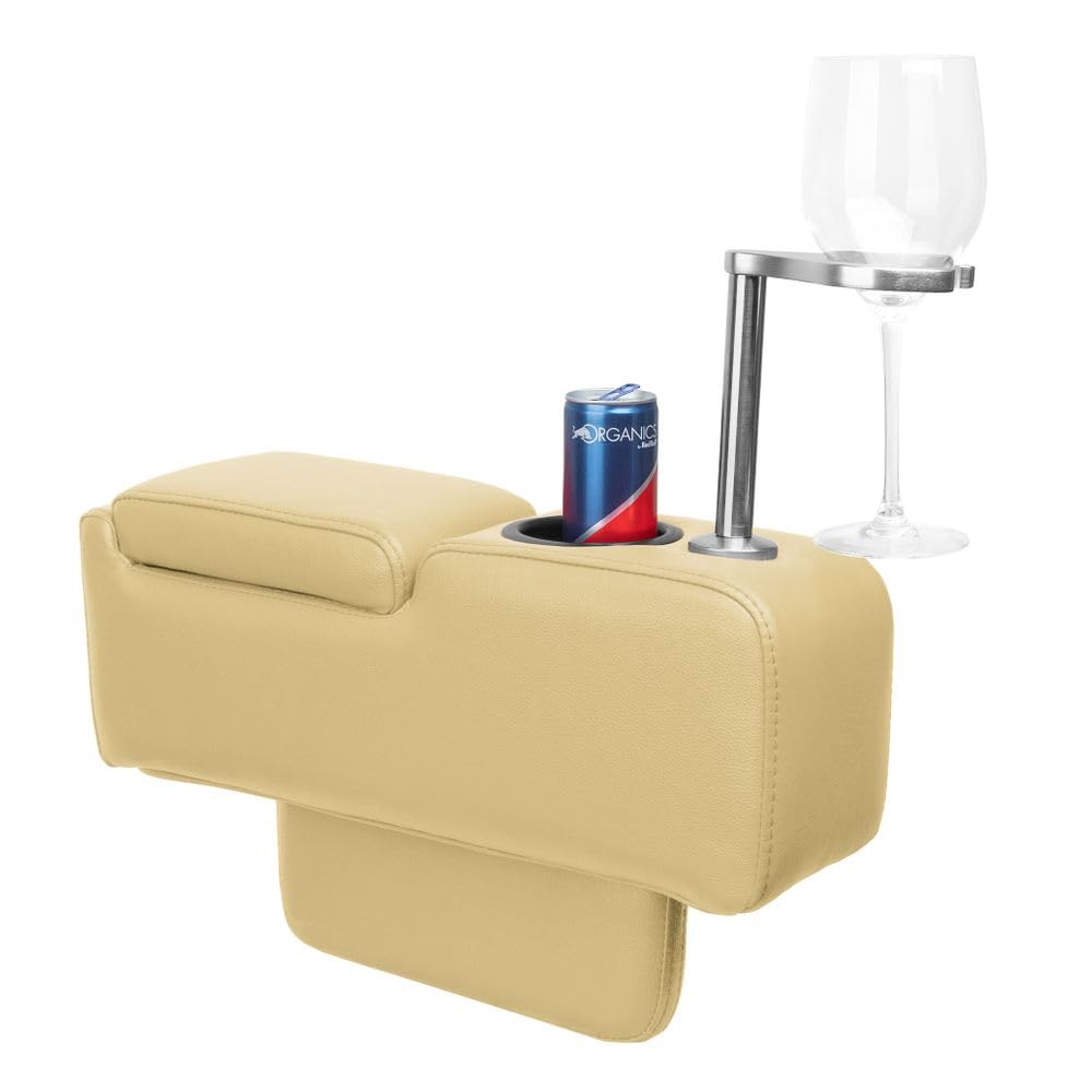 Mobile Armlehne für Loveseat - Leder beige