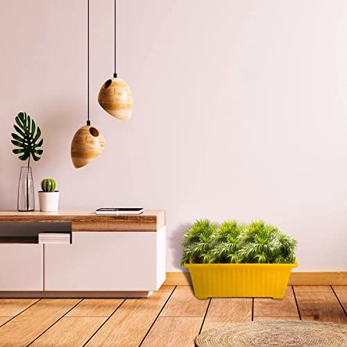 Image of Rectangular Plastic Pots for Plants, Window Flower Pots for Home, Window Display, Garden (Multicolor 14 inch - 3 pc)