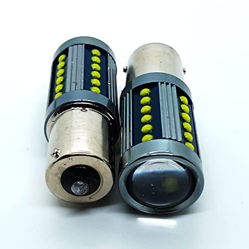 Image of Back Light,BA15s 1156 Single Point Reverse,DRL Tail Light LED Each Bulb 15 watts, Operating Voltage 12-24 volt All Car Pack of 2, White Color