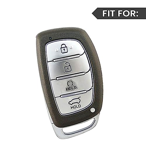 Image of Keyzone Vintage Leather Key Cover Compatible for Hyundai Alcazar, Creta EV, Creta 2021 Onwards 4 Button smart Key. (VL- Blue)