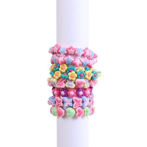 Image of Ambitieux DIY Bracelet Making Kit for Girls - 12 Types Colorful Beads with Charms, Elastic Thread, Earrings, Clasps & Rings - Jewellery Craft Kit for Kids, Birthday Return Gift, Rakhi Special Set for 2 3 4 5 6 7 8 9 10 years (BIG beads)