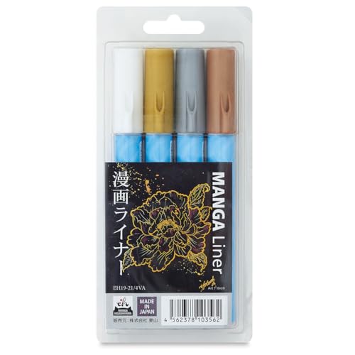 Kuretake EH19-21/4VA stylo à base d'eau doublure dessin animé lot de 4