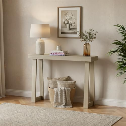 Plank+Beam Classic 36 Inch Console Table, Solid Pine Wood Entryway Table, Narrow Sofa Table for Hallway or Living Room, Seashell