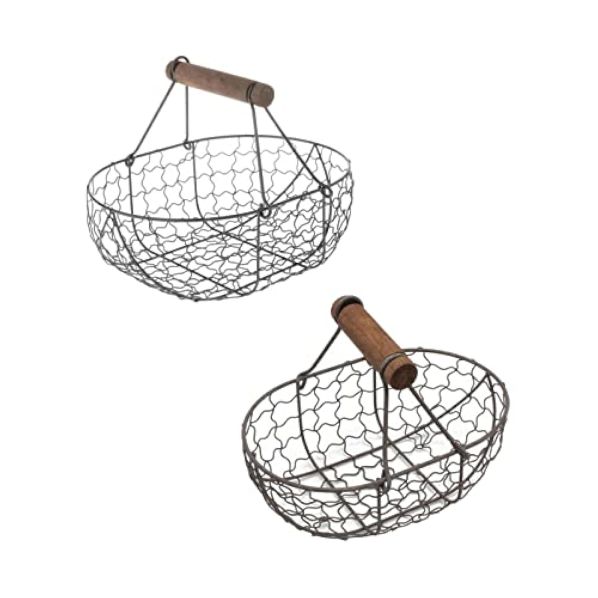 Geometric Fruit Basket Serving Tray in Rustic Metal