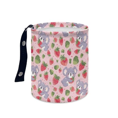 Image of Portable Cute Koala Bears Car Garbage Bin Reusable Car Trash Bin Car Trash Can Bags Collapsible Accessories Easy to Clean Car Interior Decoration Universal
