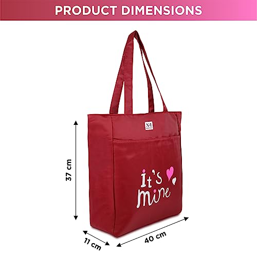 Image of NFI essentials Polyester Printed Tote Bag for Women with Zipper, Casual Handbag Shopping, Tote Grocery Portable Bag Eco-friendly Hobo Bag, Travel, Work, Beach, Office, College