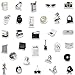 Aesthetic Stickers Black and White Sticker Pack 60PCS, Y2K Sticker for Laptop Decals Eikecy Vinyl Waterproof Retro Vintage Stickers for Adults Teens