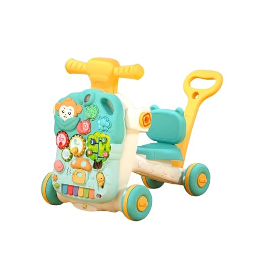 WXQベビーウォーカー 4in1 ベビーウォーカー 手押し車 幼児ウォーカー ベビー転倒止め 歩行補助 歩行練習 トレーニング サポート知育玩具 出産祝い 入園ギフト 誕生日プレゼント (グリーン)