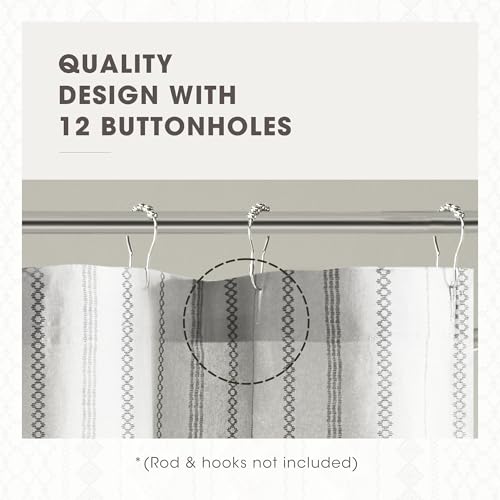 Image of INK+IVY Imani Tufted Chenille 100% Cotton Shower Curtains Machine Washable, Modern Home Bathroom Decor Bathtub Privacy Screen, 72 inch x 72 inch, Grey
