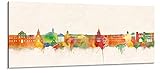 Acrylglas Wandbild Karlsruhe Skyline Panorama - Acrylglas mit Alu-dibond-Aufhängesystem - Farbe (div. Größen) - Kunst Druck auf Acrylglas 50x140cm