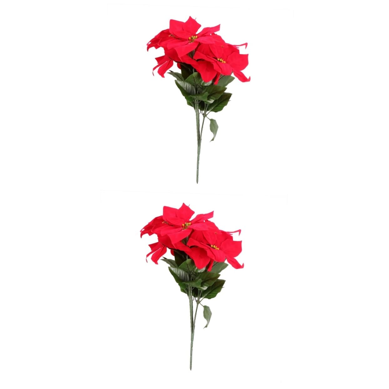 Ciieeo 2piezas Bouquet Artificial De Poinsettia Roja para Decoración Navideña Simulación De Flor para Fiestas y Centro De Mesa