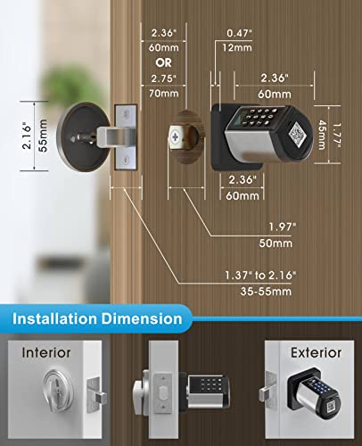 Welock Deadbolt Smart Bluetooth Door Lock, Keyless Entry Door Lock With Keypad App Bluetooth Control Ic Card Mechanical Key Easy To Install For Apartments Homes Bedroom Garage And Offices #TOP5