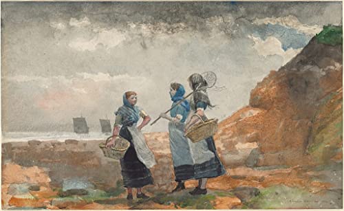 Impression d'art Trois Fisher Girls Tynemouth Winslow Homer, toile premium 60x90cm