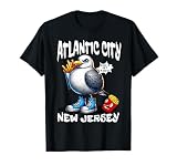 Atlantic City New Jersey Seagull French Fries Funny Souvenir T-Shirt