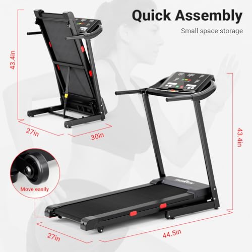 Image of THERUN Incline Treadmill, 0-12% Auto Incline Treadmill for Running and Walking, 300 lbs Weight Capacity, Wide Belt,3.0HP,18 inch LED Screen, 2 Layers Shock-Absorbing