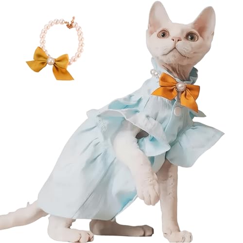 Robe pour chat Sphynx élégante avec collier de perles raffiné - 2