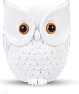 KS-082 For Amazon Echo Dot 2nd / 3rd / 4th / 5th / Google Home Mini Owl Holder Desktop Stand Holder Accessories with Integrated Cable Management, No Screws Required, Speaker Rack (White)