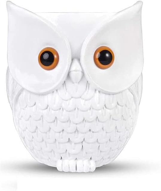KS-082 For Amazon Echo Dot 2nd / 3rd / 4th / 5th / Google Home Mini Owl Holder Desktop Stand Holder Accessories with Integrated Cable Management, No Screws Required, Speaker Rack (White)