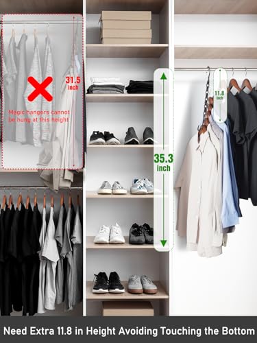 Household Mall Pack of 10 Pcs 15 inch Black Magic Hangers Closet Space Saving Wardrobe Clothing Hanger Oragnizer