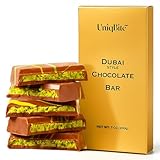 UniqBite Dubai Chocolate Bar Pistachio, 7 oz (200gr), Crunchy Loaded Knafeh Chocolate Bar with Pistachio Cream and Kataifi