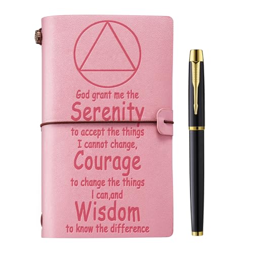 Carnet de notes AA NA en cuir pour rituel de sobriété