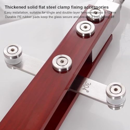 Stainless Steel Glass Railing Posts with Clamps for Balcony, Deck, Stairs, Pool & Garden - Durable Safety Solution for Modern Outdoor Spaces